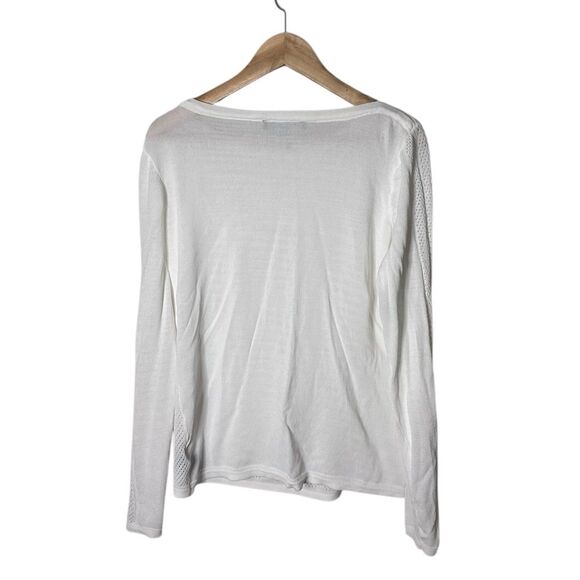 Robert Rodriguez White Chevron Lightweight Knit Alba Sweater Size L - Picture 2 of 4